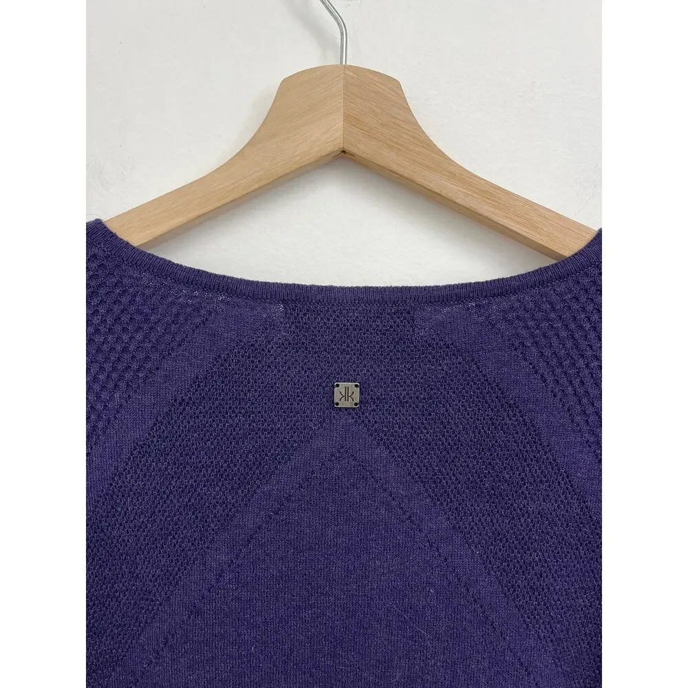 Krimson Klover Wool Blend Textured Knit Ski Outdoors Hiking Sweater HOLE Medium